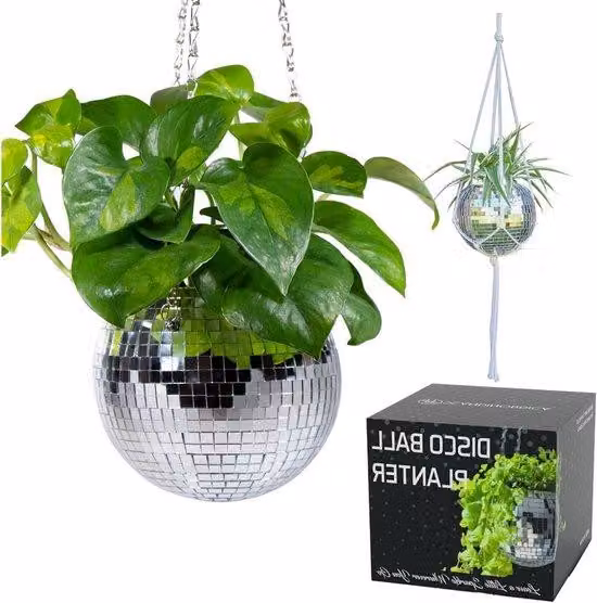 Vaso sospeso per fiori da 15 cm, decorazione argentata