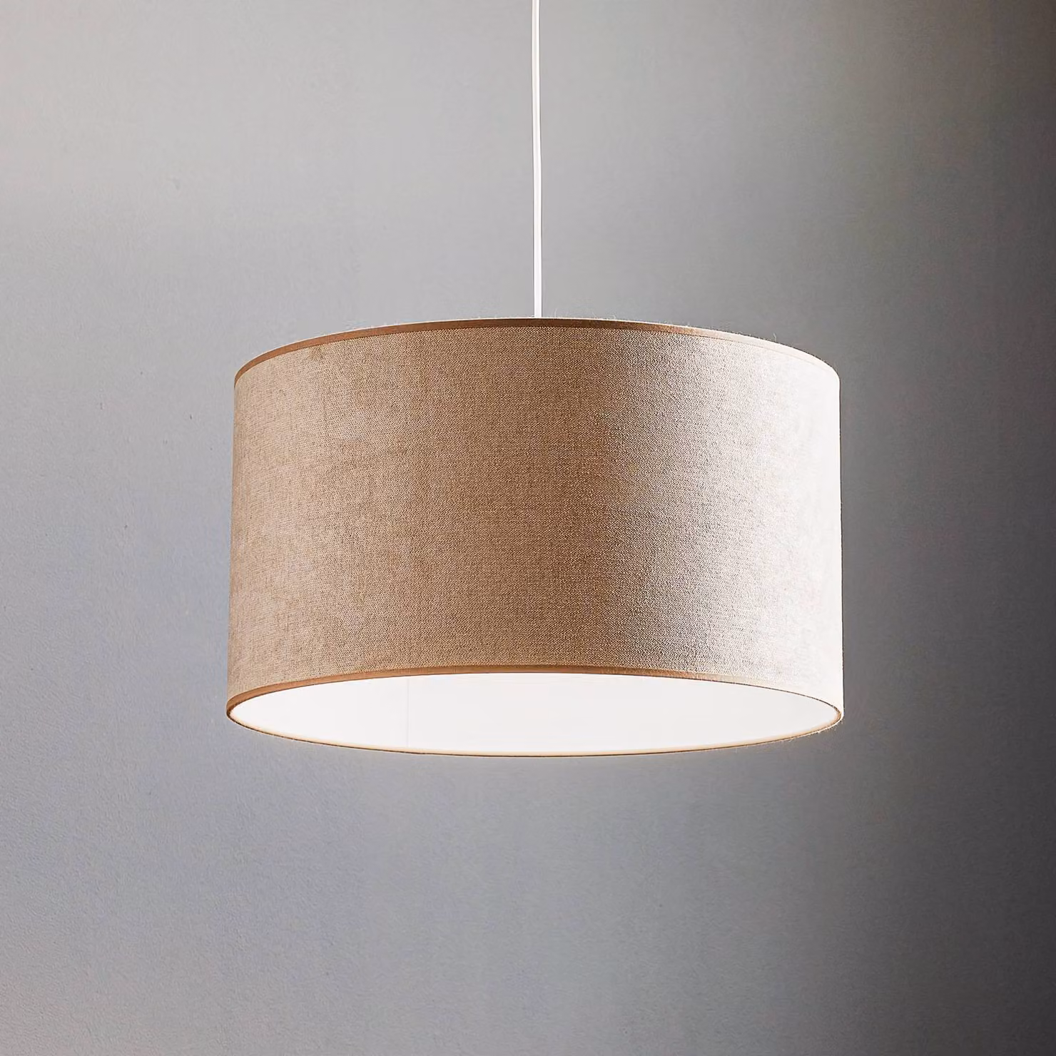 Lampada a sospensione Bristol Duolla, dimmerabile, Crema / Ambra, Soggiorno / Sala da pranzo, Tessuto / Stoffa / Seta, Lampada a sospensione