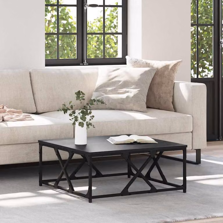 Maison Exclusive - Tavolino da salotto effetto rovere nero 70 x 70 x 30 cm Materiale ligneo