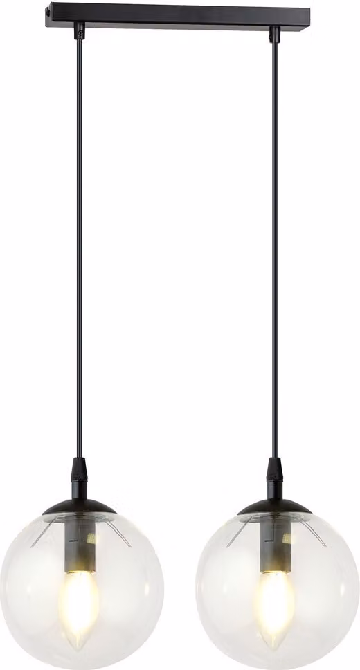 LAMPADA A SOSPENSIONE Emibig 2xE14 40W COSMO 2 NERO TRASPARENTE 711/2