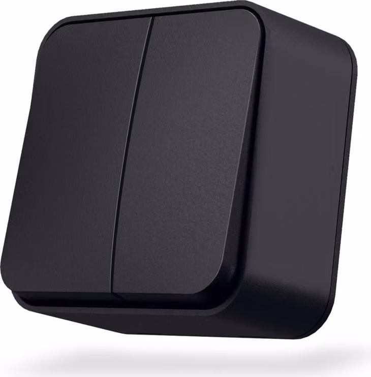 Doppio interruttore seriale per montaggio a vista 10A VF-BNS12-BG BINERA VIDEX - grafite