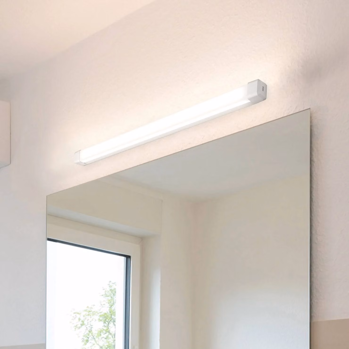 BEGA Applique da parete Baleva, Bianco / Opale, Bagno, Plastica, Moderno, Applique