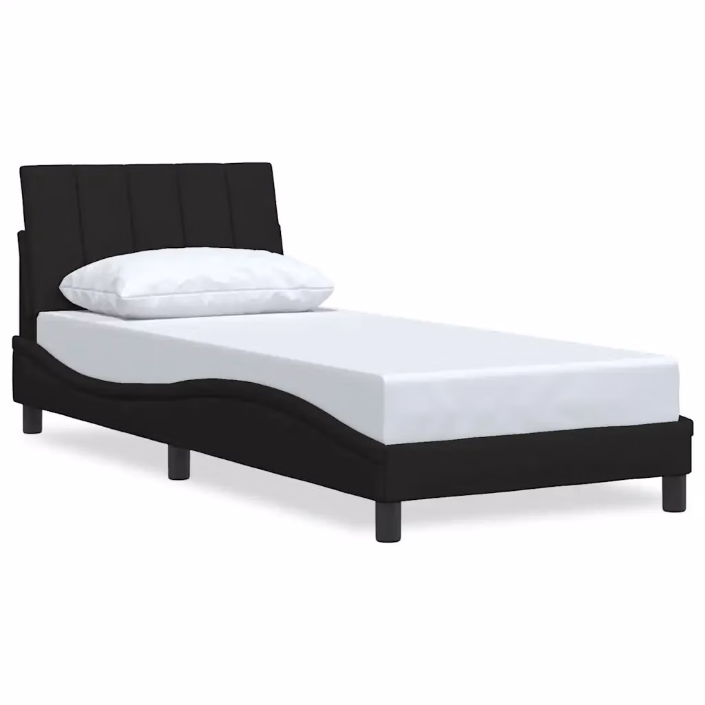 Giroletto senza materasso Hanko vidaXL in tessuto nero L/P/H: 200 x 90 x 74,5 cm – 2