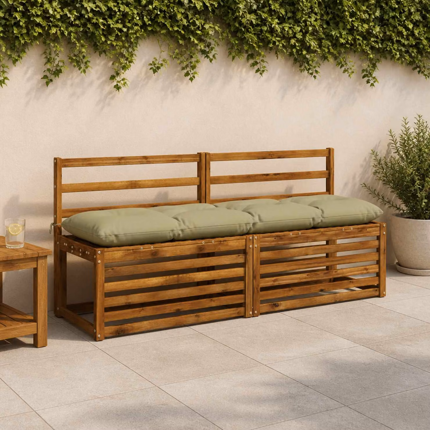 vidaXL Cuscino per panchina VIANEN 100% Poliestere Verde chiaro