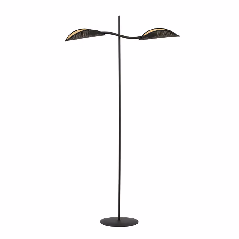 Lampada da terra Emibig 2xE14 40W LOTUS LP2 NERO/ORO 1106/LP2