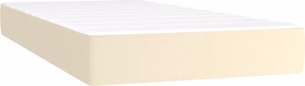 Materasso a Molle Insacchettate Rigidità Media Crema 90x190x20cm in Pelle finta