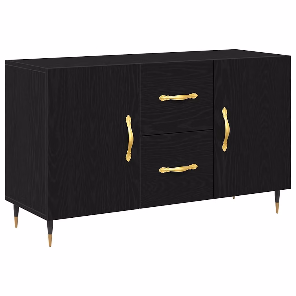 Credenza Buffet Moderna vidaXL in Legno Rovere e Nero L: 100 cm, P: 36 cm, H: 60 cm – 2