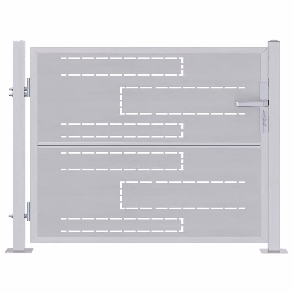 Cancello singolo da giardino vidaXL in acciaio inox argento, L: 85 cm, H: 70 cm