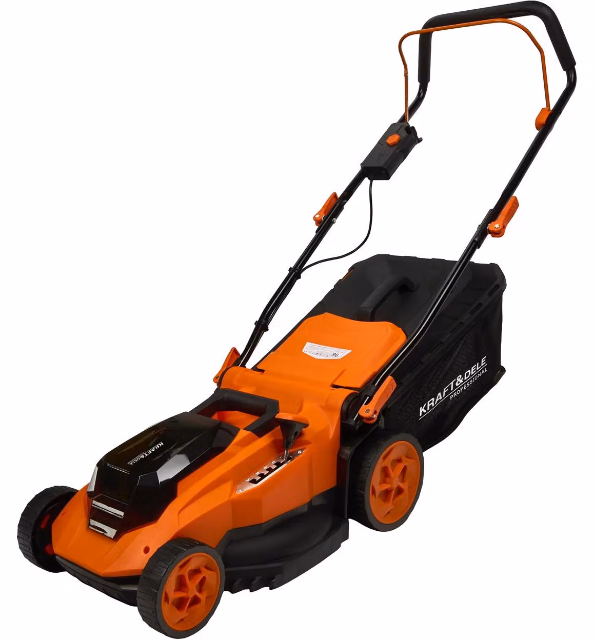 Tosaerba a batteria Kraft&Dele con batteria 40V (2x20V) Larghezza di taglio 38 cm Larghezza di taglio Altezza di taglio 25-75mm Capacità del contenitore dell'erba 50L Senza fili