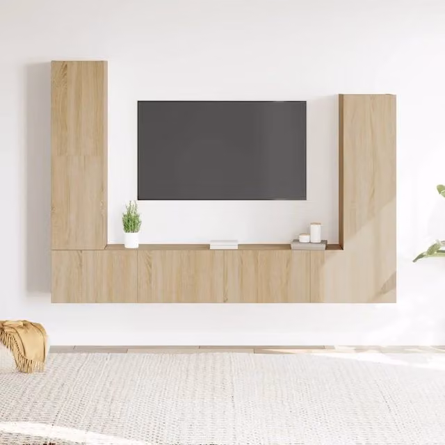 Set di Mobili Porta TV 4 pz-Set di 4 Credenza per TV Rovere Sonoma in Legno Multistrato 993692