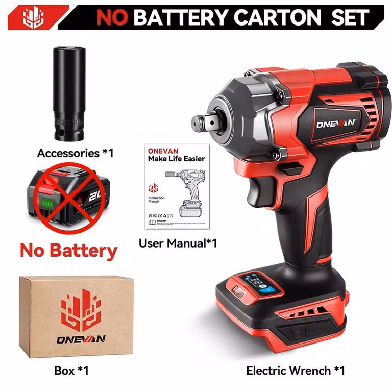 Avvitatore a impatto a batteria - DTW500 - Coppia 1200 Nm - Motore brushless - 18 V - 7200 colpi/min - Senza batteria - Braun