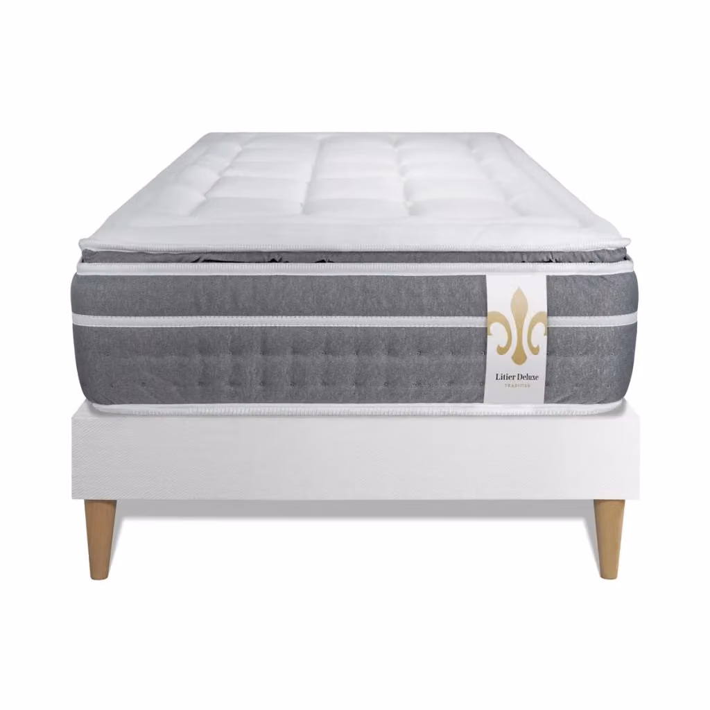 Set materasso e base ibrida Litier Deluxe Tradition Trente PLUS, colore bianco, L/P: 90 x 190 cm – 2