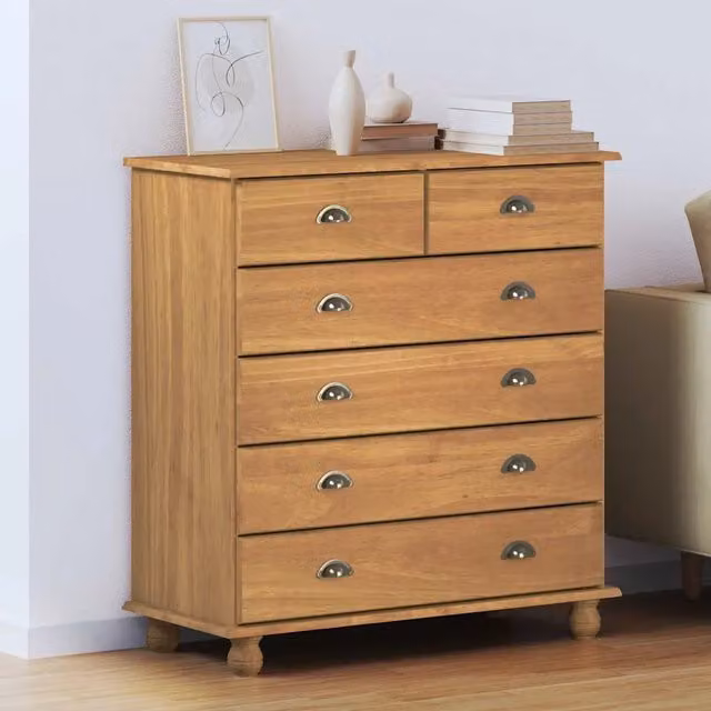 Cassettiera moderna vidaXL in legno di pino marrone L 91 cm, P 40 cm, H 95,5 cm – 1