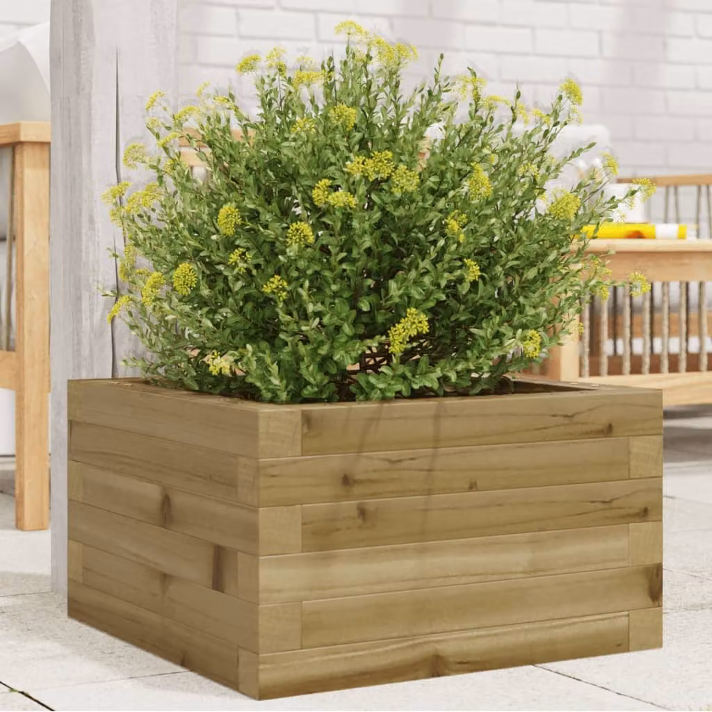 Fioriera da giardino vidaXL in legno di pino marrone L/P/H: 40 x 40 x 23 cm