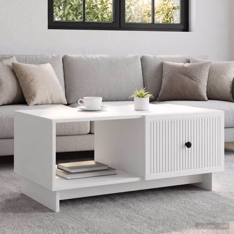 Maison Exclusive - Tavolino bianco 90 x 50 x 40 cm Materiale ligneo