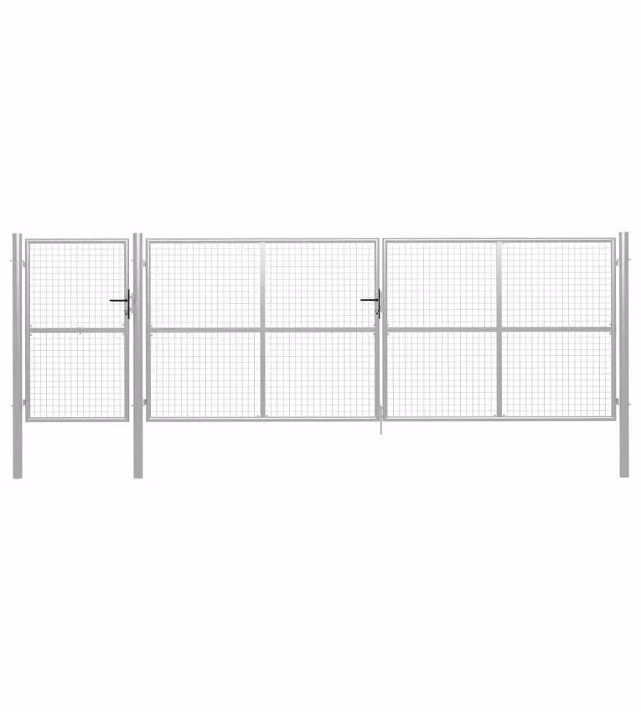 Cancello per Giardino in Acciaio 500x150 cm Argento