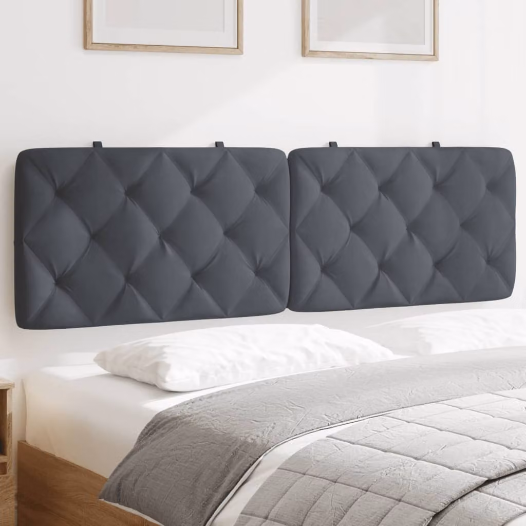 Cuscino Testiera vidaXL in Velluto Grigio Scuro, Larghezza: 160 cm