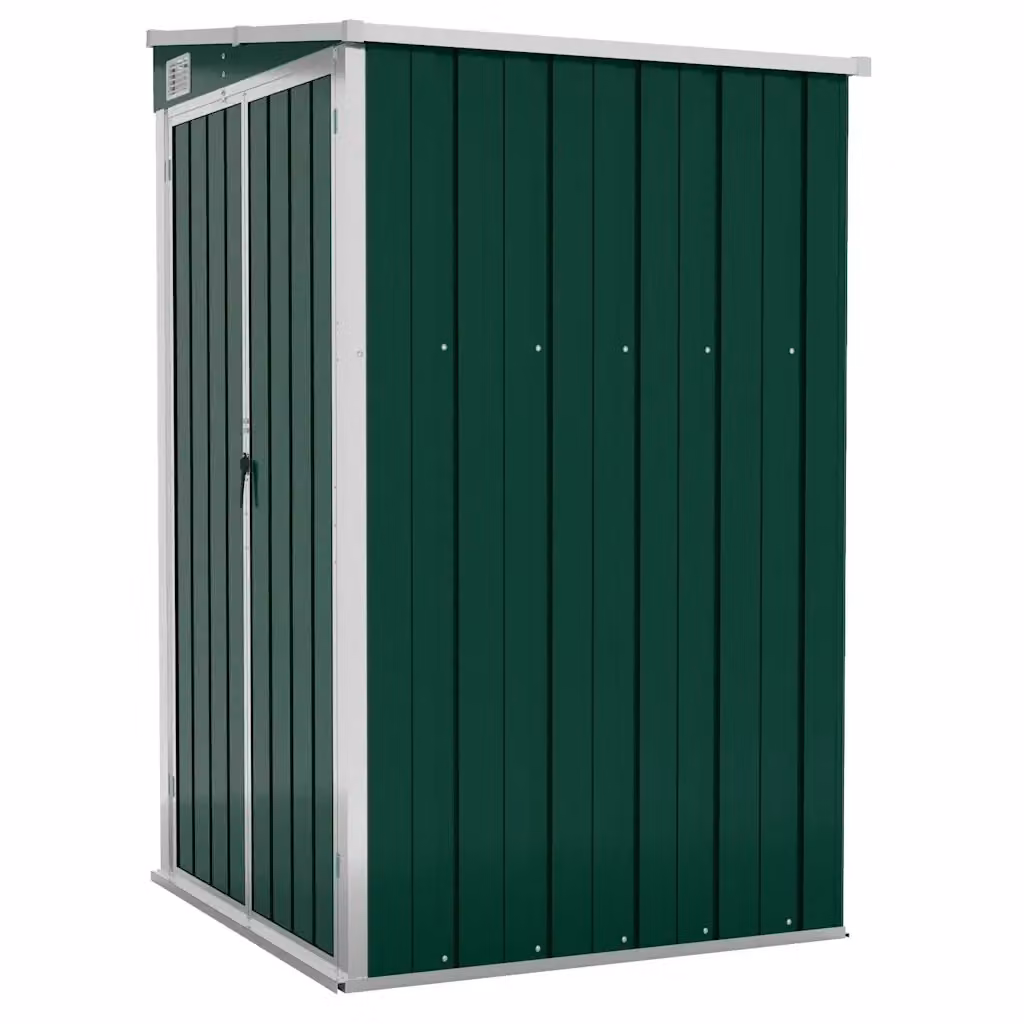 Capanno da giardino a parete vidaXL in acciaio zincato verde L: 118 cm, P: 100 cm, H: 178 cm – 2