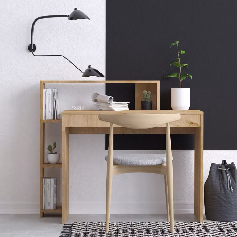 Skye Decor, Uma, scrivania, 100 % MELAMIN COATED SLIPBOARD, rovere, 95 x 45 x 117 cm