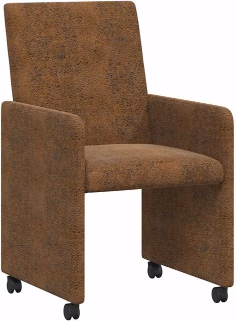 Sedie da Pranzo con Ruote 2 pz | Sedie da cucina Marrone 57 x 66 x 94 cm