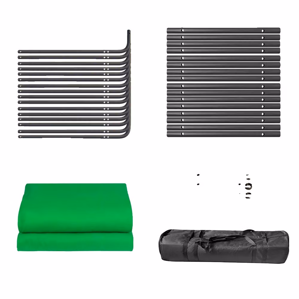 Supporto per sfondi fotografici, sfondi da 2,4 m x 4 m, inclusa borsa per il trasporto, kit verde