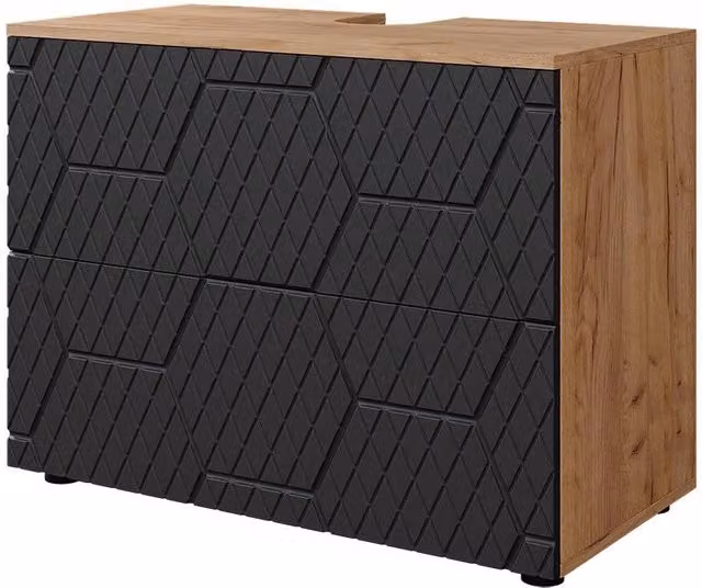 Mobile sottolavabo per bagno Irma Vicco Antracite con 2 cassetti e struttura a nido d'ape L: 80 cm, P: 58.6 cm – 1