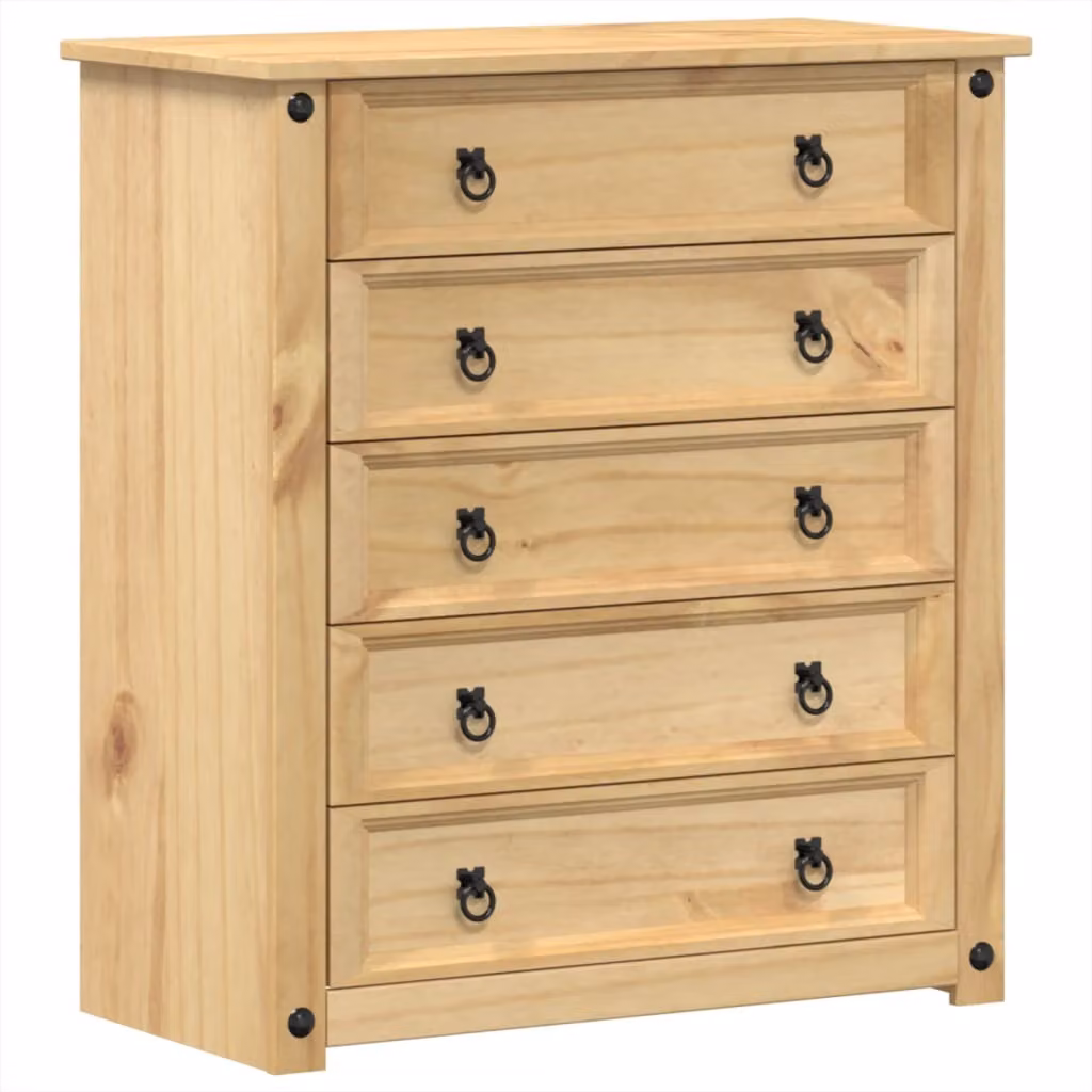 Cassettiera  80x40x89 cm in Legno Massello di Pino