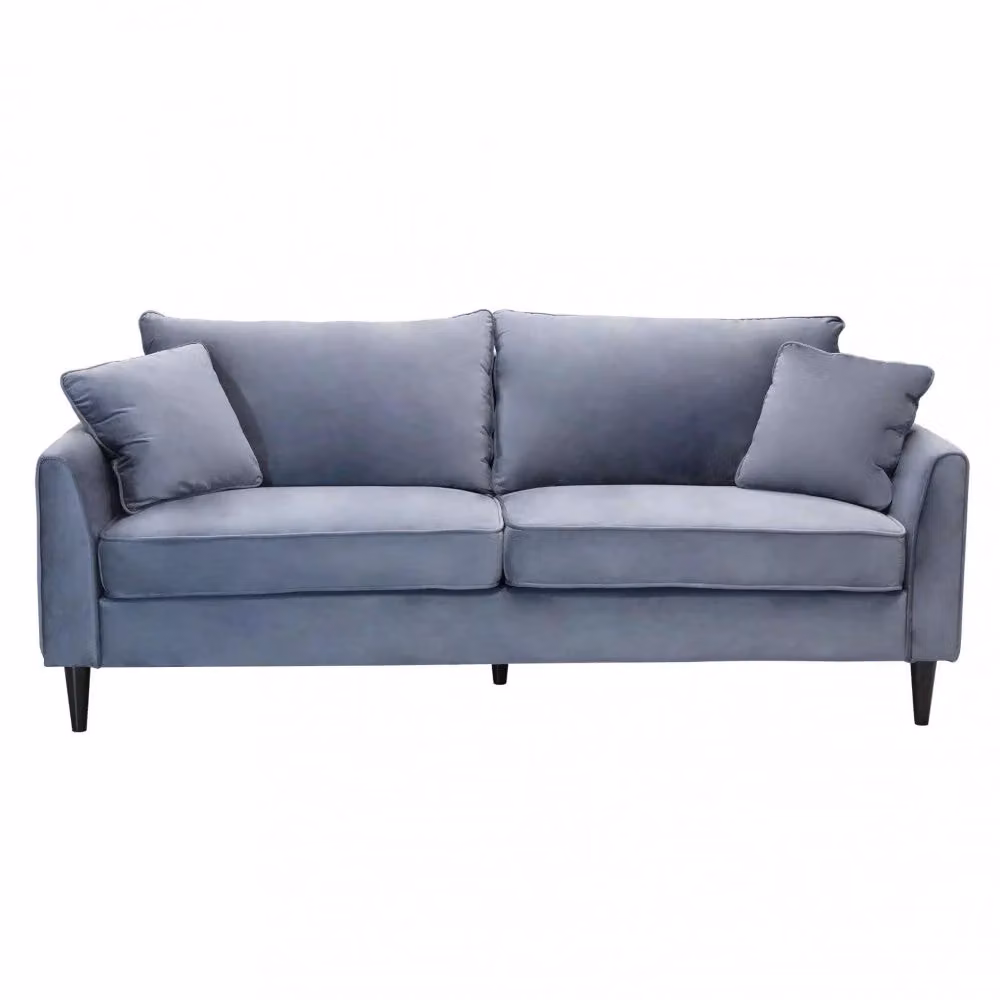 Divano 3 posti Chandler GIORDANOSHOP in velluto grigio chiaro L: 196 cm, P: 81 cm, H: 89 cm – 2