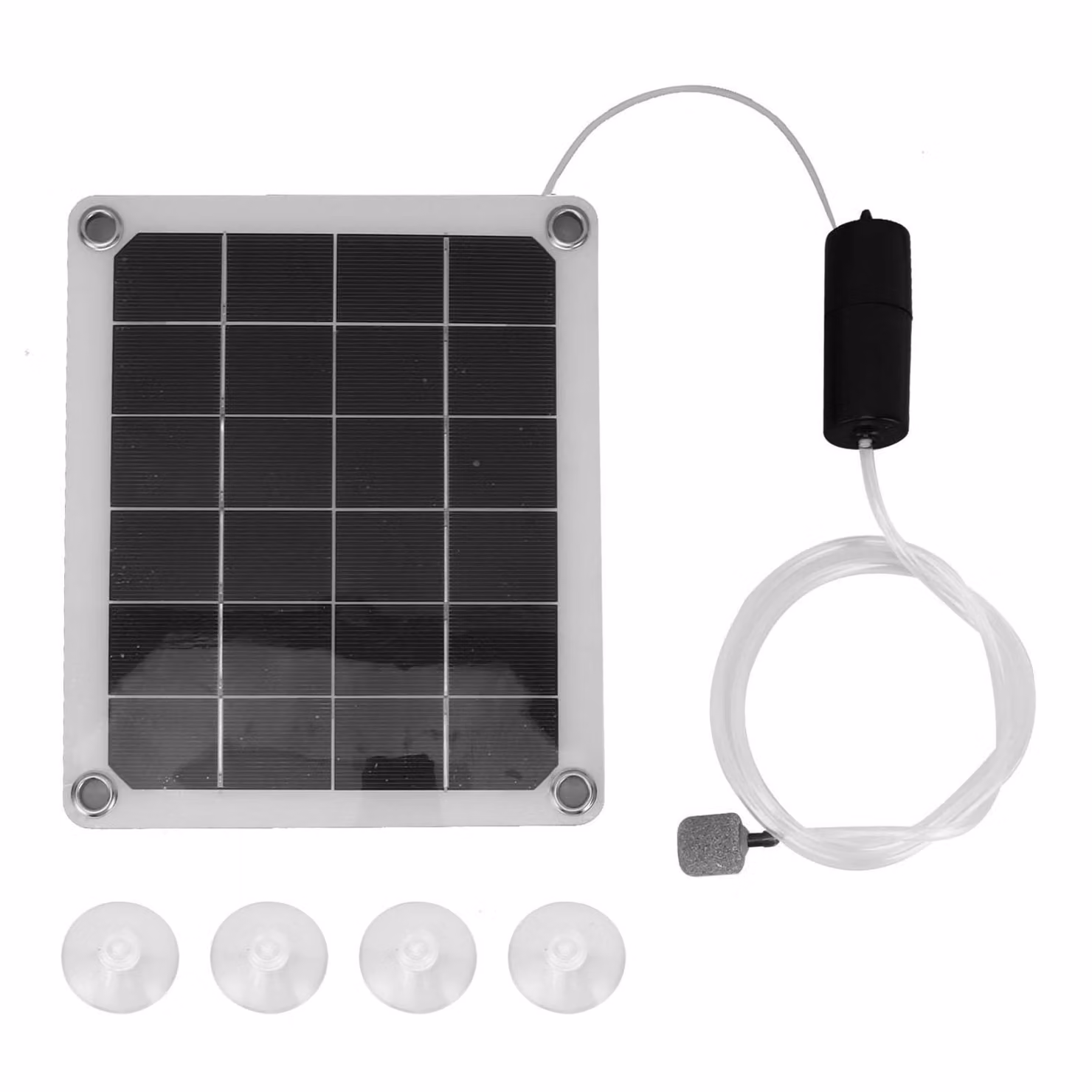 Aeratore solare per laghetti, impermeabile da 20 W, pompa dell'aria silenziosa per acquari con pietre porose per laghetti con pesci