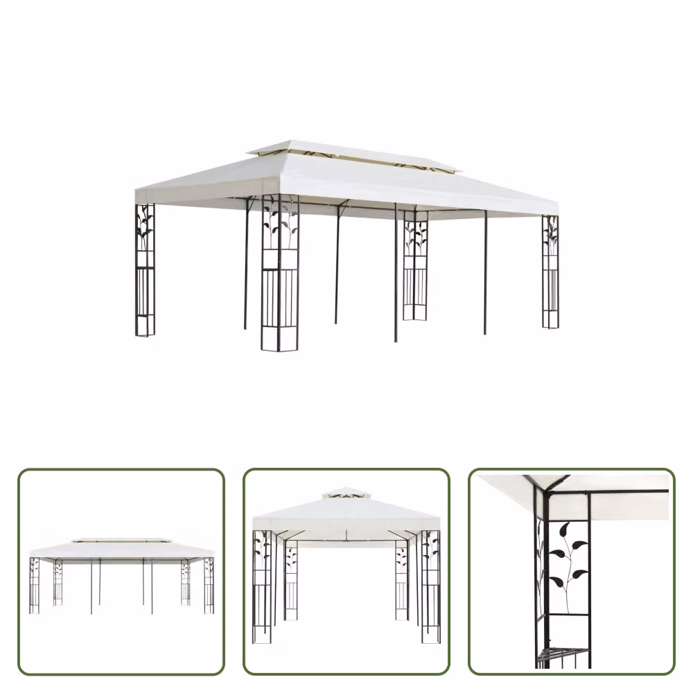 Il Padiglione Living Store con doppia copertura in acciaio bianco 6x3 m