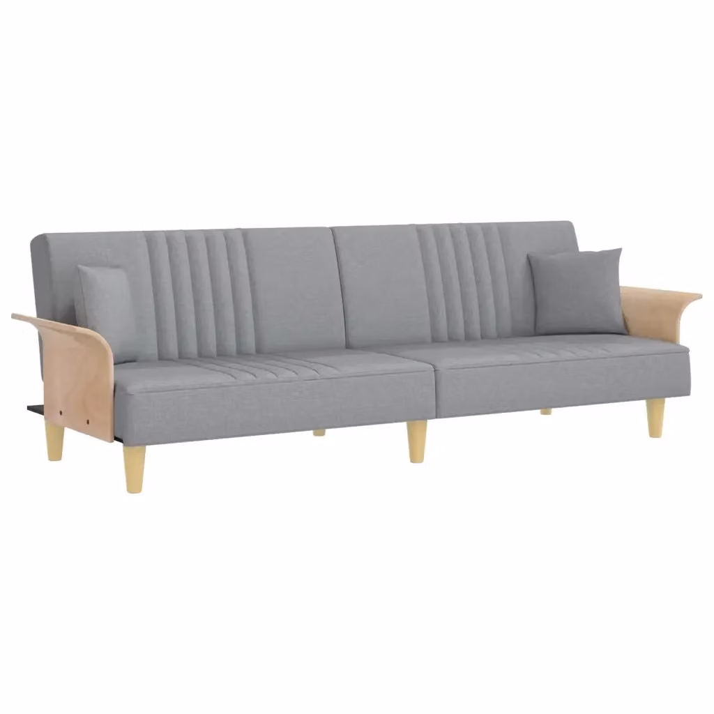 Divano Letto Moderno vidaXL in Tessuto Grigio con Funzione Notte e Poggiatesta Regolabile – 2