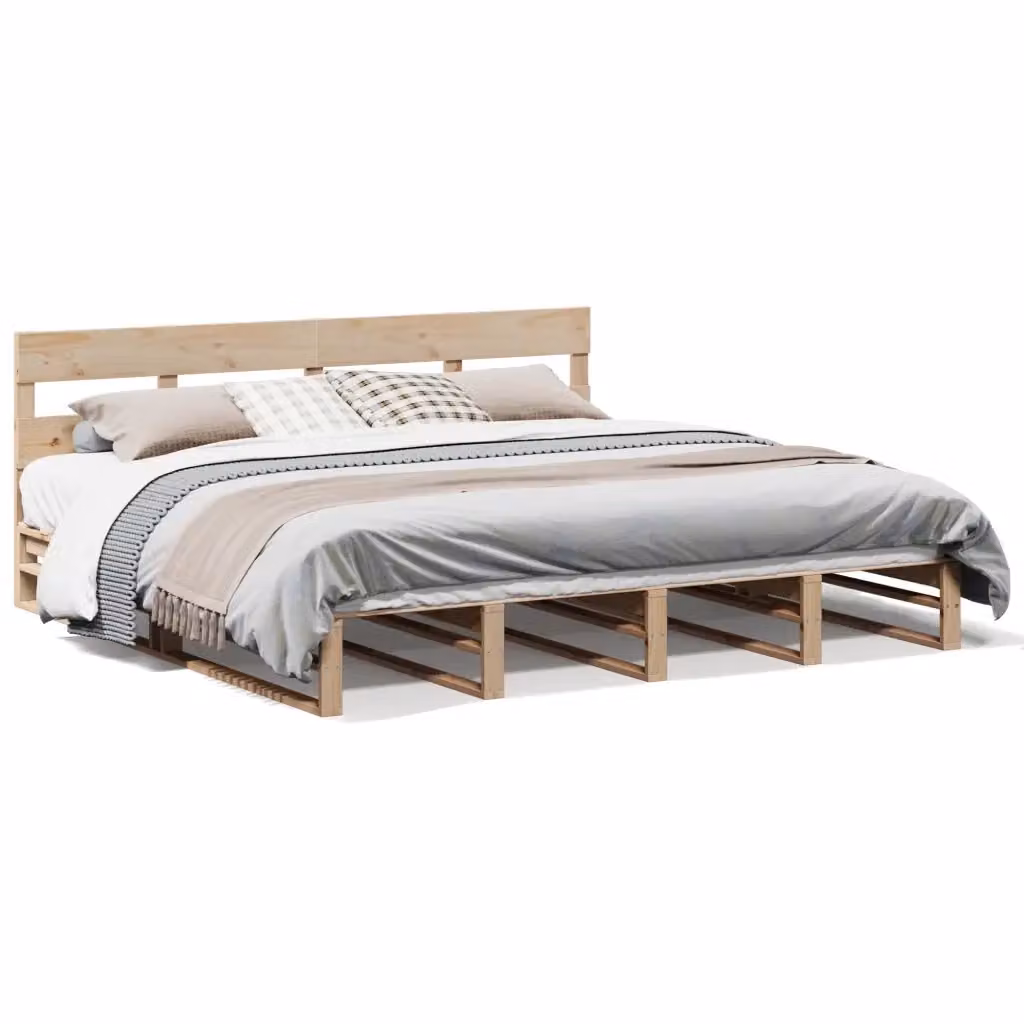 Letto senza materasso in legno massello di pino vidaXL L/P: 200 x 200 cm – 2