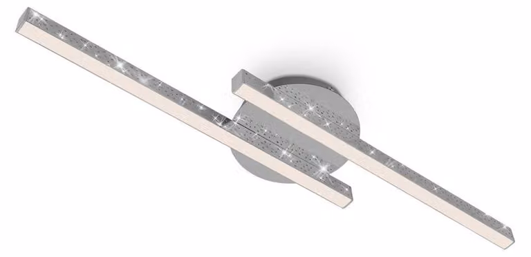 Lampada da soffitto a LED Lampada da parete Effetto glitterato 2 luci 10,5W cromo metallo Briloner