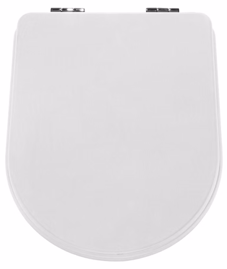 Copertura per WC con sedile, in legno bianco, dimensioni 38 x 5,5 x 54,5 cm
