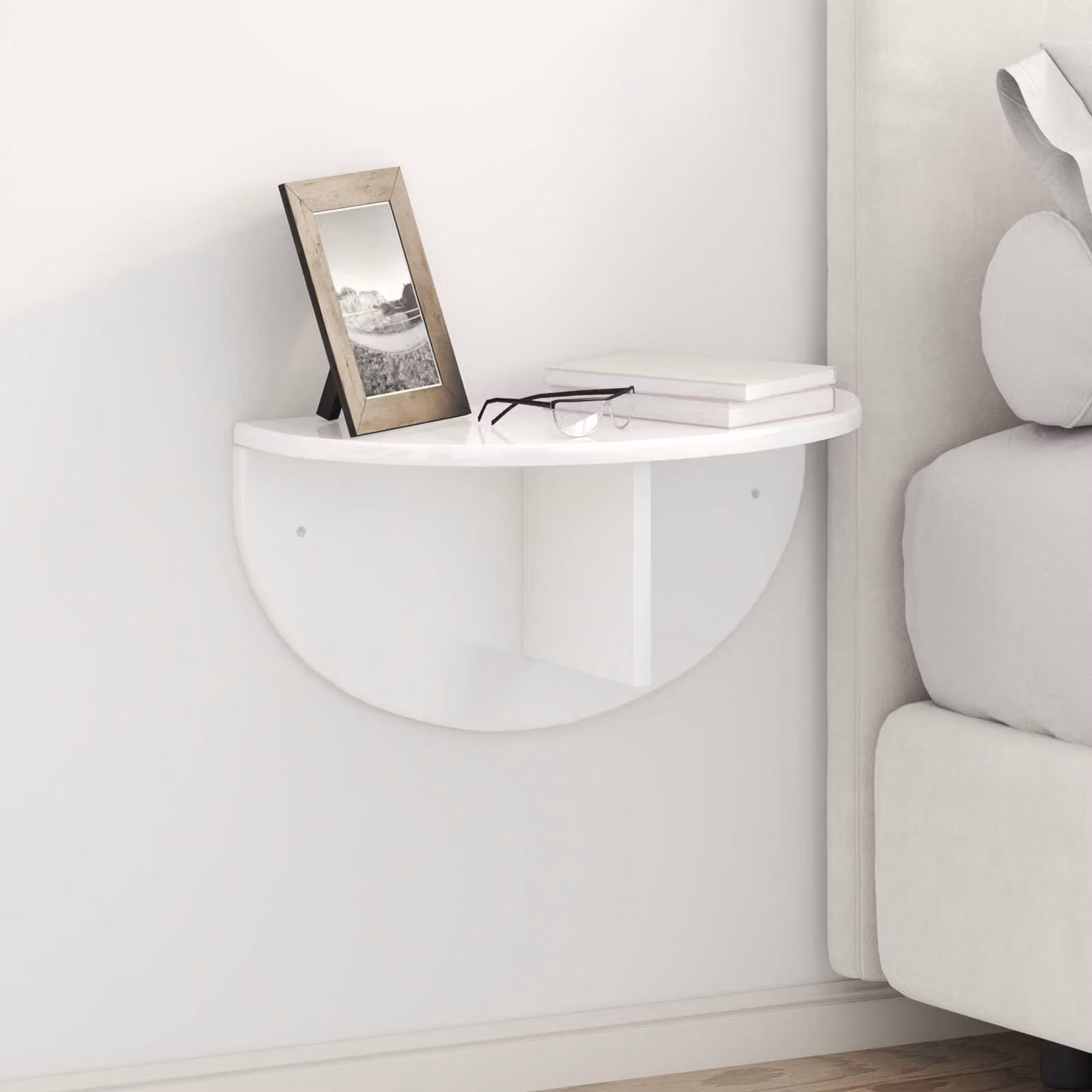 Set di 2 Scaffali da parete vidaXL Bianco Lucido L 48 cm x P 24 cm x H 24 cm
