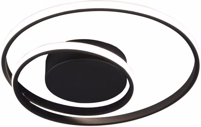 Plafoniera LED Trio Leuchten nera con design moderno e dimmerabile, diametro 40 cm