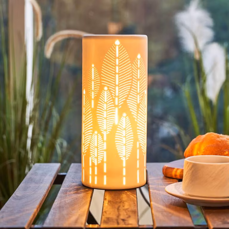 Pauleen Lampada da tavolo WARM SUNKISS, Bianco / Opale, Soggiorno / Sala da pranzo, Ceramica, Giovanile, Lampada da tavolo