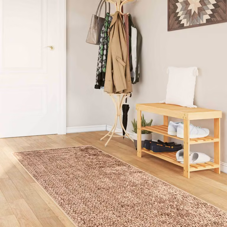 Tappeto Runner vidaXL MARSA moderno in poliestere, marrone e giallo, L 100 x P 300 cm, antiscivolo e lavabile