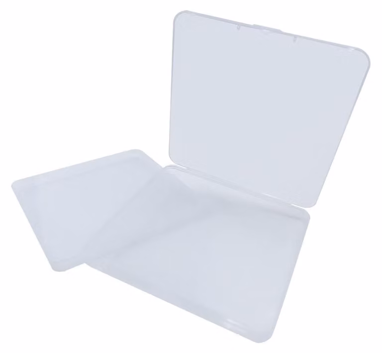 Confezione da 4 contenitori trasparenti in plastica con coperchio
