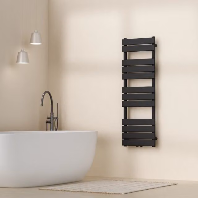 Scalda Asciugamani da Parete Voss ad Acqua Calda neu.haus Nero L: 120 cm, P: 40 cm – 1