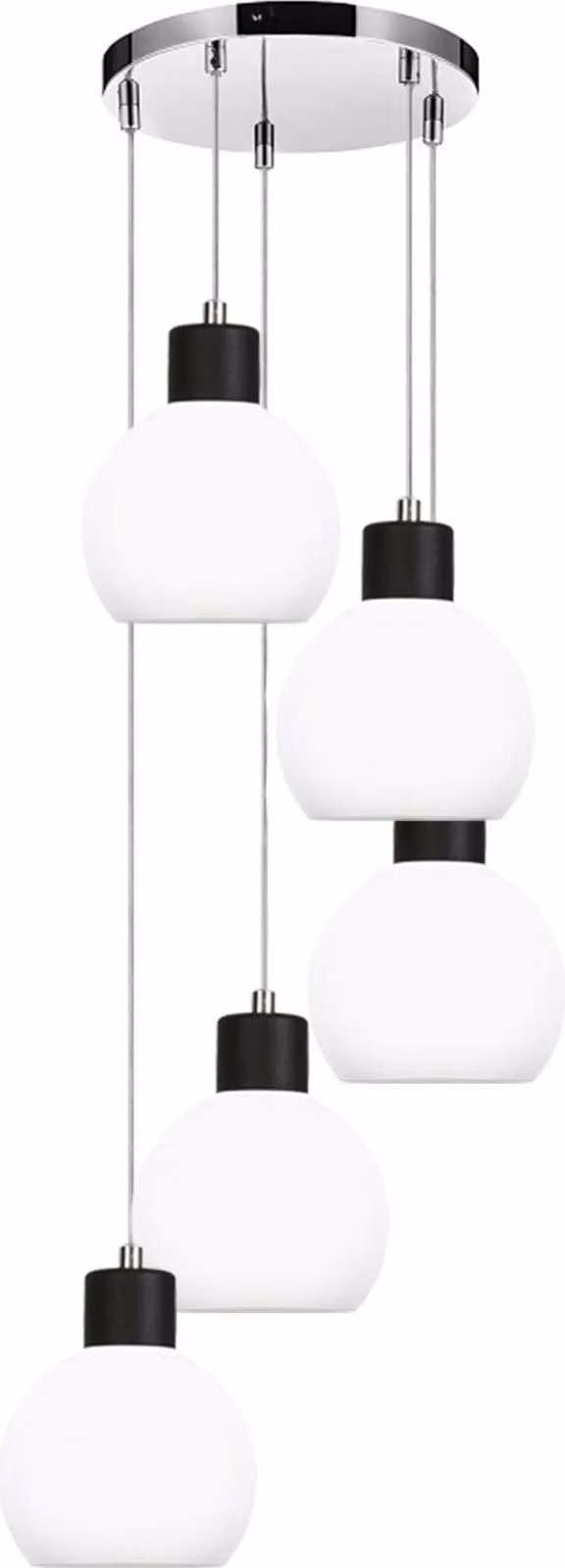 Lampada a sospensione cromata con paralume bianco MOKA 14-130