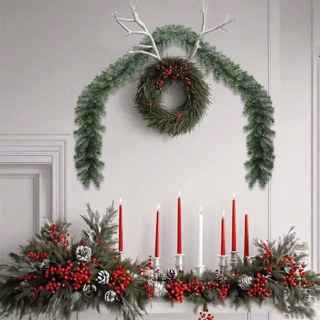 Ghirlanda di Natale 2 pz Verde 20 m PVC 42016691
