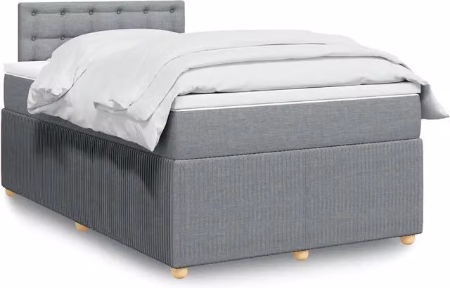 Giroletto a Molle con Materasso Grigio Chiaro 120x190cm Tessuto 3287409