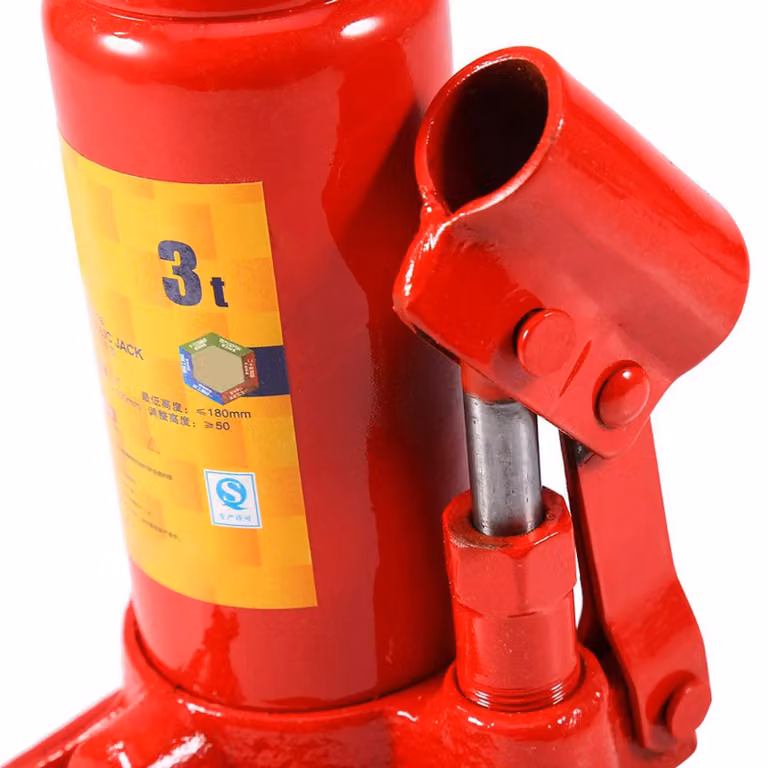 Sollevatore idraulico da 3 tonnellate, con portata da 17 a 33 cm, in acciaio, colore rosso