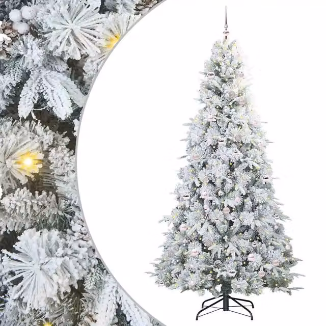 Albero di Natale | Decorazioni natalizie Artificiale con Rami Pieghevoli Bianco 240 cm