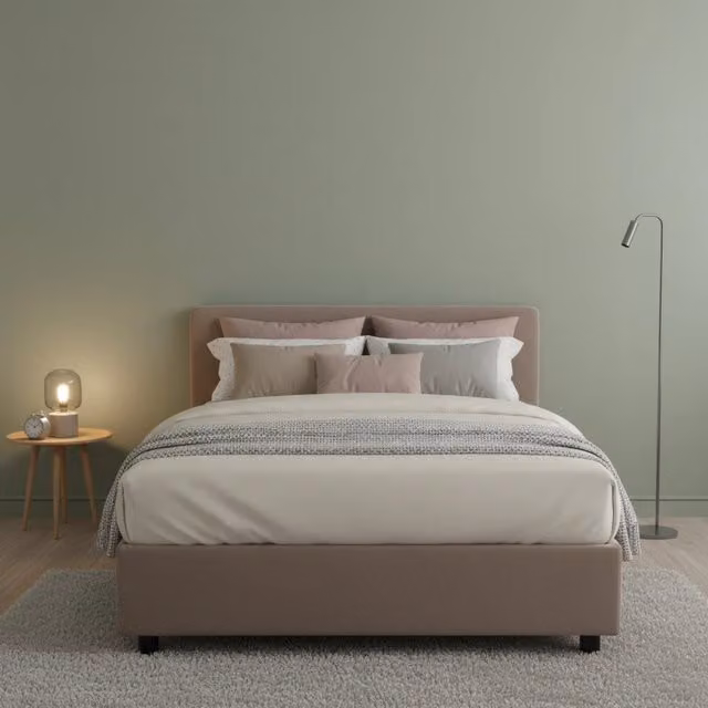 Letto Aftis Talamo Italia con Materasso Incluso, Grigio, L/P/H: 120 x 200 x 32 cm