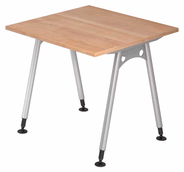 bümö Scrivania Serie A - Dimensioni: 80 x 80 cm, Decorazione: Noce