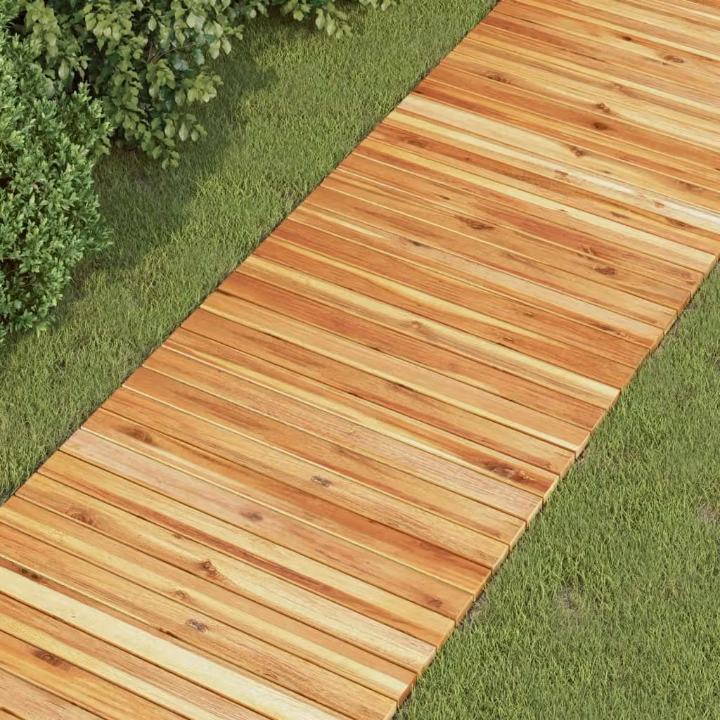 Sentiero da giardino vidaXL in legno massello di acacia, marrone, L: 200 cm, P: 50 cm