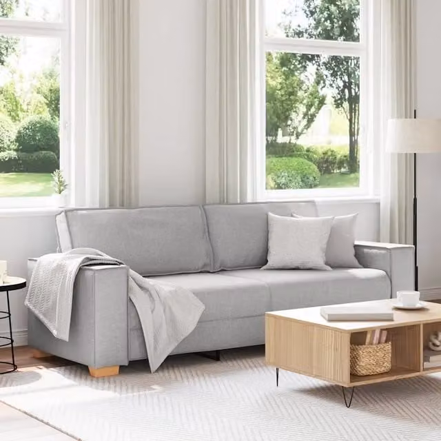 Divano a 3 Posti-Sofa 3 Posti Grigio Nuvola 180 cm in Tessuto 954848