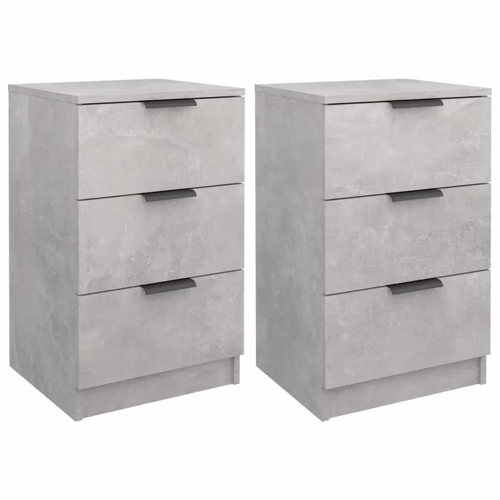 Set di 2 comodini moderni vidaXL in legno grigio opaco, sospesi a parete, L: 40 cm, P: 36 cm, H: 65 cm – 2